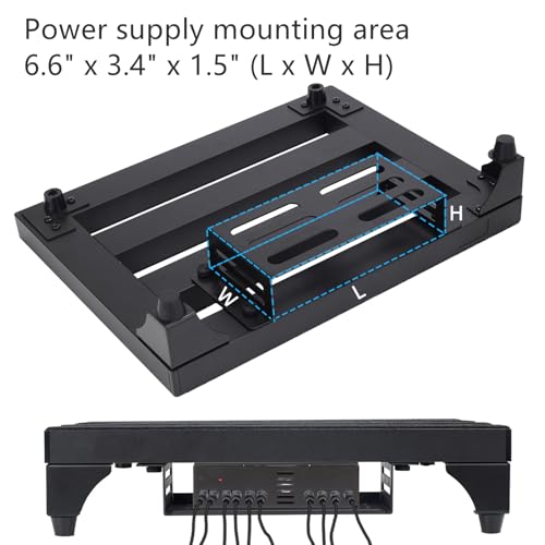 Black Lightweight Guitar Pedal Board with Power Supply Cradle (14 x 10.6)