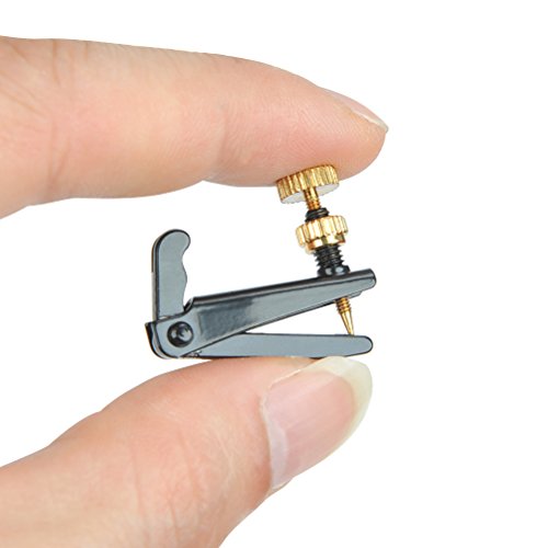 4/4-3/4 Violin Fine Tuners - 4 Pack Nickel Plated (Black + Gold)