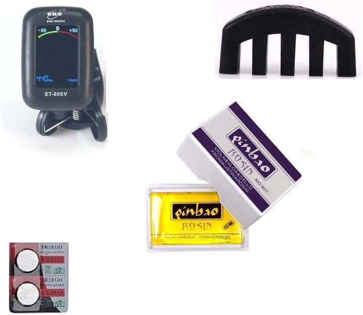 Easy-to-use Violin and Viola Tuner with Colorful LCD Display and 4/4 Violin Mute Kit