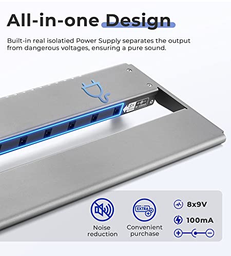 Vangoa Portable Guitar Pedal Board with Power Supply & Carry Bag