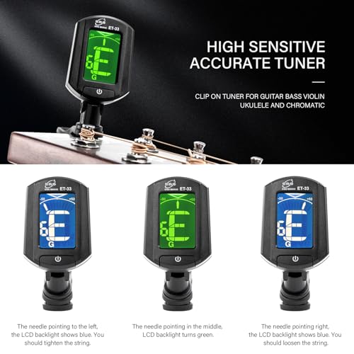 Classic Guitar Tuner and Capo Kit for Acoustic and Bass