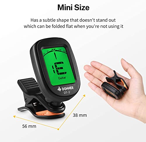 Clip-On Guitar Tuner DT-2 for Guitar, Bass, Violin, Ukulele