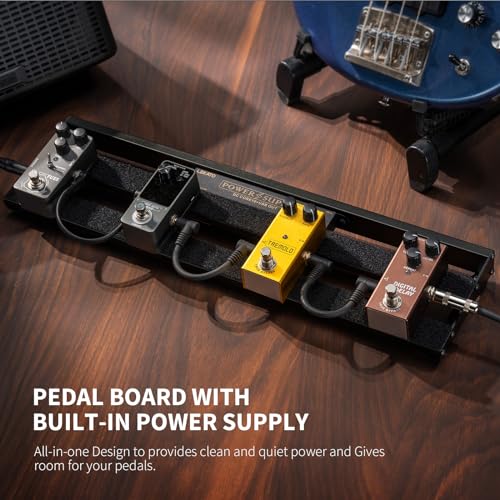 Musicians' Guitar Pedal Board with Built-in Power Supply